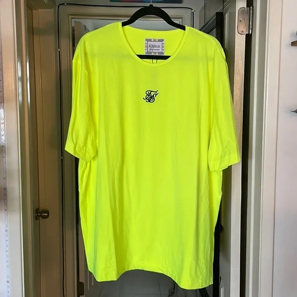 NWOT Men’s Neon Yellow SILSILK T-Shirt Size Large - Picture 1 of 5